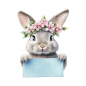 Preview: Bügelbild Ostern Hase mit Kranz und Wunschnamen möglich